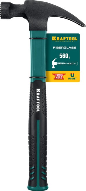 KRAFTOOL Fiberglass, 560 г, столярный молоток-гвоздодёр (20265-56)