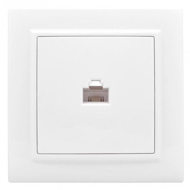 Минск Розетка RJ-45 1-местная СП белая EKF Basic | ERK01-035-10 | EKF