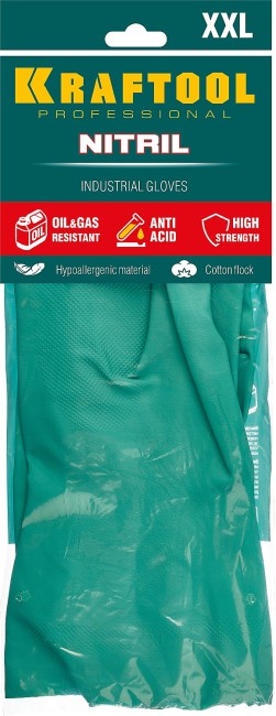 KRAFTOOL Nitril, XL, нитриловые индустриальные, маслобензостойкие перчатки (11280-XL)