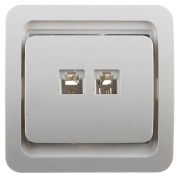 СВЕТОЗАР Гамма, телефонная, двойная, цвет белый, электрическая розетка (SV-54118-W)