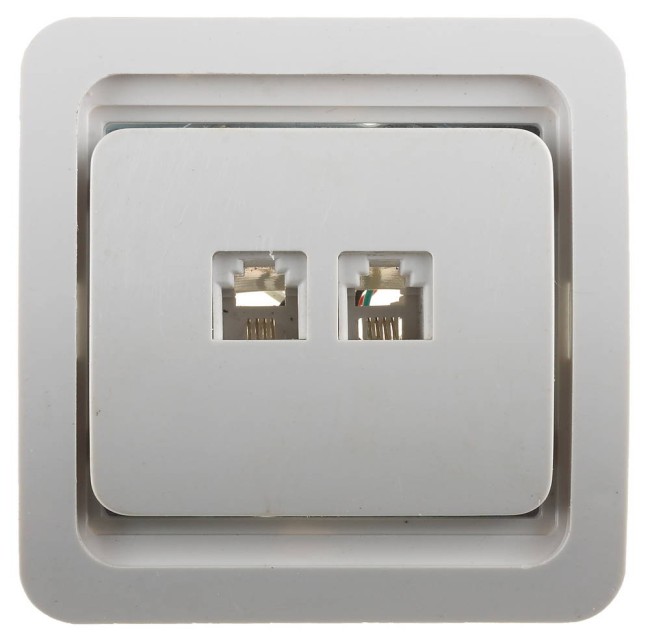 СВЕТОЗАР Гамма, телефонная, двойная, цвет белый, электрическая розетка (SV-54118-W)