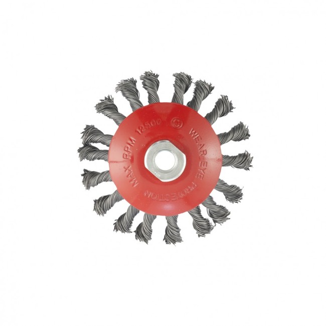 Щетка для УШМ, 115 мм, М14, "тарелка", крученая проволока 0.5 мм Matrix