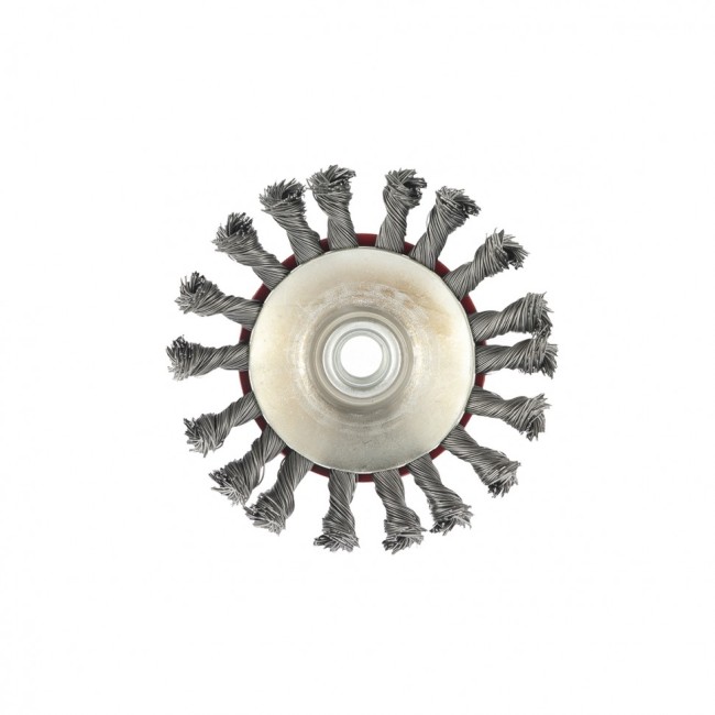 Щетка для УШМ, 115 мм, М14, "тарелка", крученая проволока 0.5 мм Matrix