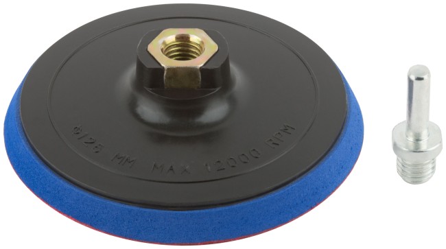 Диск шлифовальный с липучкой, гайка М14 + переходник для дрели, 125x10 мм Диск шлифовальный с липучкой, гайка М14 + переходник для дрели, 125x10 мм