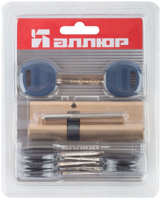 Цилиндровый механизм с перекодировкой ключей ( Аллюр ) 90 мм, ключ-ключ, золото Цилиндровый механизм с перекодировкой ключей ( Аллюр ) 90 мм, ключ-ключ, золото