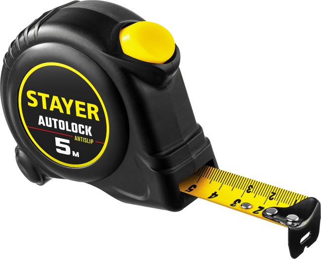 STAYER AutoLock, 5 м х 25 мм, рулетка с автостопом (2-34126-05-25) STAYER AutoLock, 5 м х 25 мм, рулетка с автостопом (2-34126-05-25)