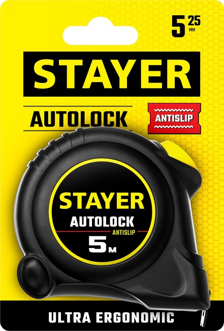 STAYER AutoLock, 5 м х 25 мм, рулетка с автостопом (2-34126-05-25) STAYER AutoLock, 5 м х 25 мм, рулетка с автостопом (2-34126-05-25)