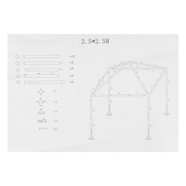 Тент садовый, 2.5 х 2.5/2.4, Camping Palisad