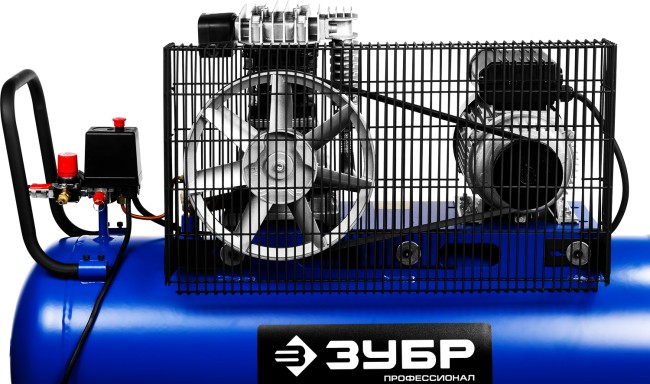 ЗУБР 440 л/мин, 100 л, 2200 Вт, ременной масляный компрессор, Профессионал (ЗКПМ-440-100-Р-2.2)