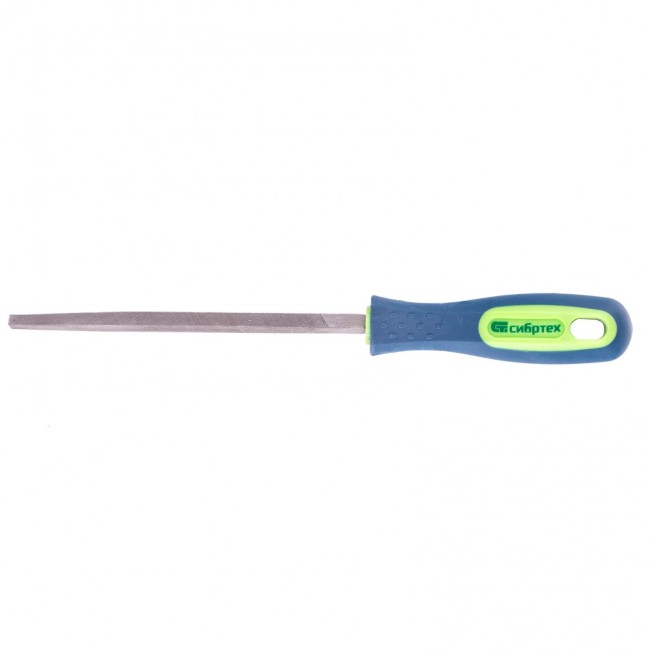 Напильник, 150 мм, трехгранный, двухкомпонентная рукоятка, №2 Сибртех