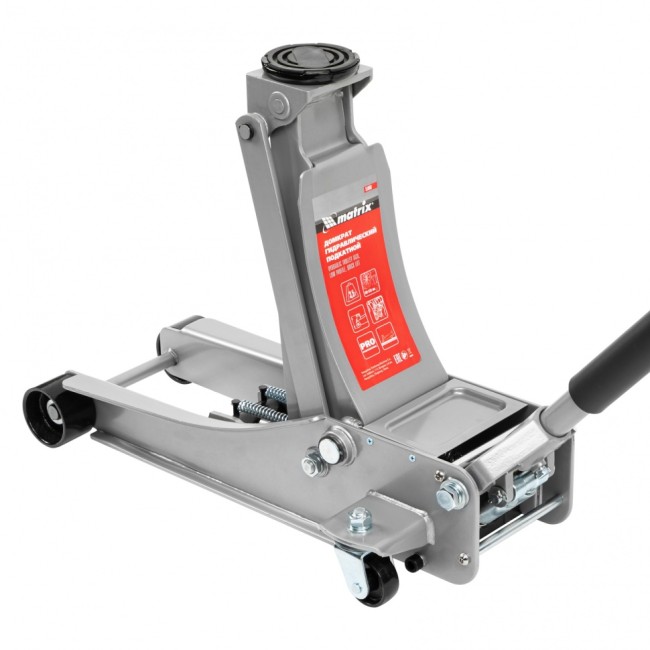 Домкрат гидравлический подкатной профессиональный, быстрый подъем, 3,5т Low Profile, Quick Lift, 100-535 мм, проф Matrix Домкрат гидравлический подкатной профессиональный, быстрый подъем, 3,5т Low Profile, Quick Lift, 100-535 мм, проф Matrix