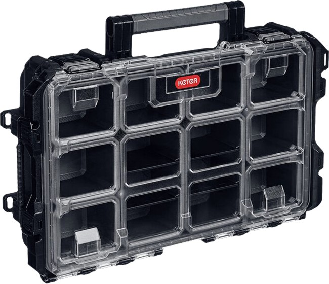 KETER GEAR ORGANIZER, 560 х 345 х 128 мм, (22″), пластиковый ящик-органайзер с 7 съемными ячейками (38374) KETER GEAR ORGANIZER, 560 х 345 х 128 мм, (22″), пластиковый ящик-органайзер с 7 съемными ячейками (38374)