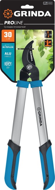 GRINDA PL-460, длина 460 мм, лезвия из высокоуглеродистой закаленной стали, алюминиевые рукоятки, малый плоскостной сучкорез, PROLine (424518)