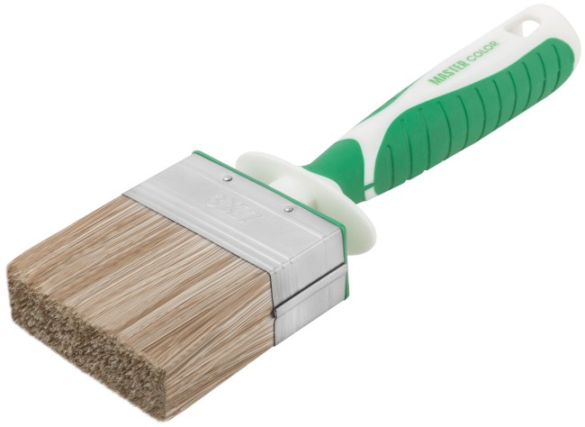 Макловица, 70% ПЭT/30% натуральная щетина, нерж. обжим, 2-К ручка, 70 х 30 мм Макловица, 70% ПЭT/30% натуральная щетина, нерж. обжим, 2-К ручка, 70 х 30 мм