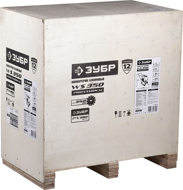 ЗУБР диск 350 мм, 115 мм макс. рез, бензиновый швонарезчик (резчик швов), Профессионал (ЗШБ-350)