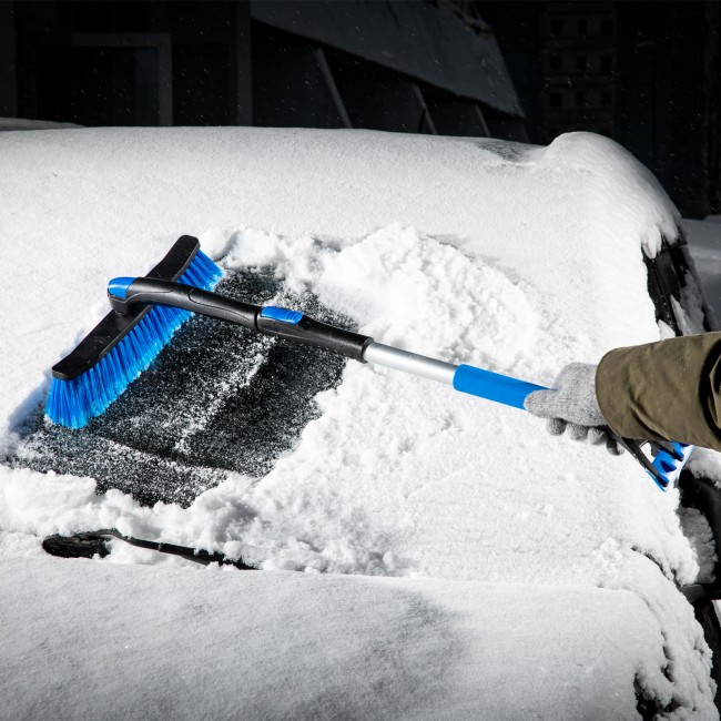 Щетка-сметка для снега со скребком телескопическая Барс Щетка-сметка для снега со скребком телескопическая Барс