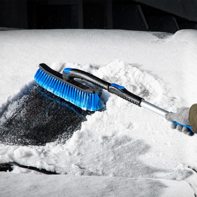 Щетка-сметка для снега со скребком телескопическая Барс Щетка-сметка для снега со скребком телескопическая Барс