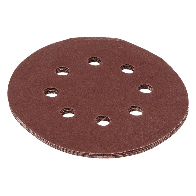Круг абразивный на ворсовой подложке под "липучку", перфорированный, P 220, 125 мм, 5 шт Matrix