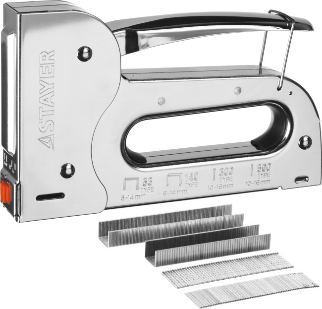 STAYER BlackForce-53, тип 53 (A/10/JT21) 23GA (6 - 16 мм)/140 (G/11/57) 20GA/13/53 (A/10/JT21) 23GAF/300/500, стальной рессорный степлер (31515) STAYER BlackForce-53, тип 53 (A/10/JT21) 23GA (6 - 16 мм)/140 (G/11/57) 20GA/13/53 (A/10/JT21) 23GAF/300/500, стальной рессорный степлер (31515)