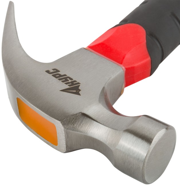 Молоток-гвоздодер, укороченный, фиберглассовая обрезиненная ручка 25 мм, 225 гр.