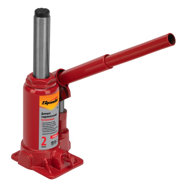 Домкрат гидравлический бутылочный 2 т, h подъема 150-280 мм Sparta Compact Домкрат гидравлический бутылочный 2 т, h подъема 150-280 мм Sparta Compact