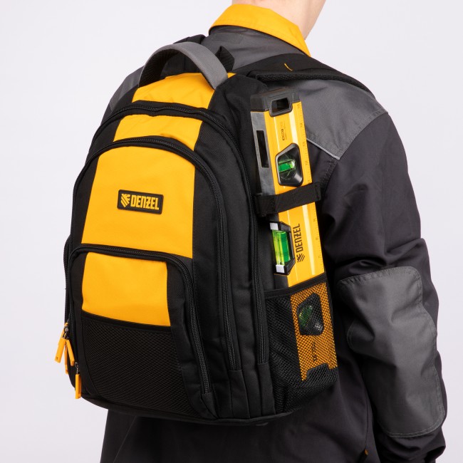 Рюкзак для инструмента, 365х190х430 мм, 3 отделения, 26 карманов// Denzel Рюкзак для инструмента, 365х190х430 мм, 3 отделения, 26 карманов// Denzel