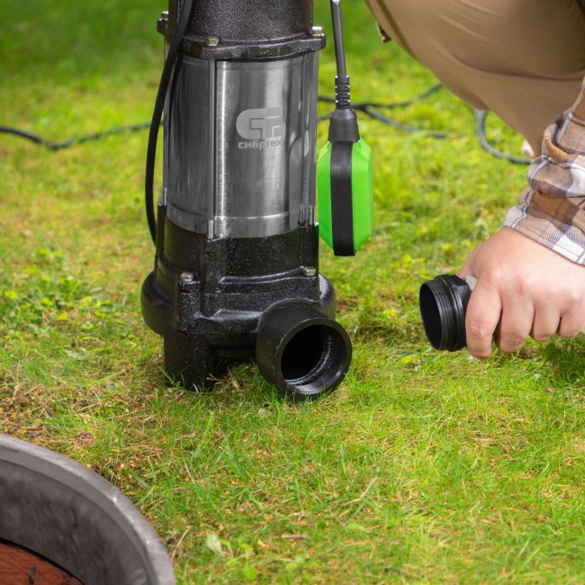 Фекальный насос СФН1100-Н, 1100 Вт, напор 10 м, 18000 л/ч, нож Сибртех Фекальный насос СФН1100-Н, 1100 Вт, напор 10 м, 18000 л/ч, нож Сибртех