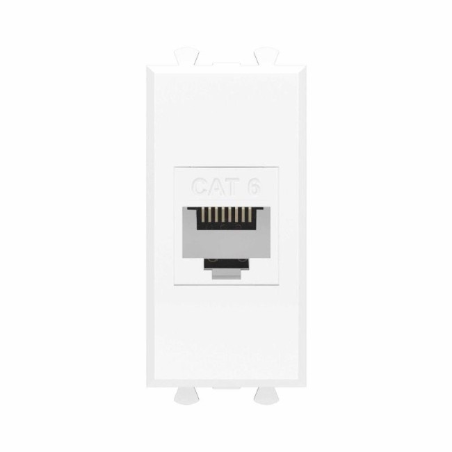 "Компьютерная розетка RJ-45 без шторки модульная, кат.6, ""Avanti"", ""Белое облако"", 1 модуль | 4400691 | DKC"