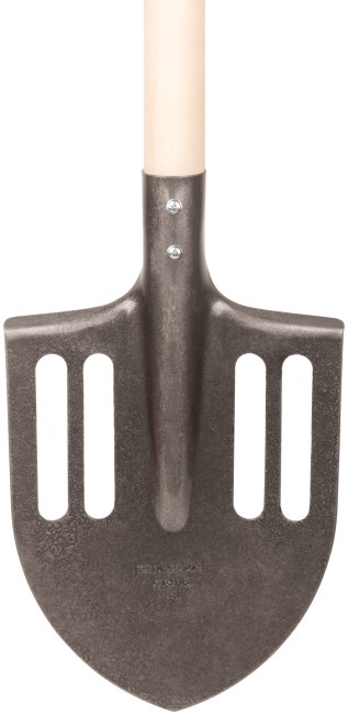 Лопата штыковая облегченная, "рельсовая сталь", с деревянным черенком и V-ручкой 210х385х1440 мм