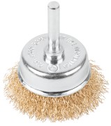 Щетка для дрели, тип "Чашка", латунированная витая проволока 0,3 мм, 50 мм, CUTOP Profi