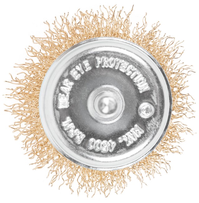 Щетка для дрели, тип "Чашка", латунированная витая проволока 0,3 мм, 50 мм, CUTOP Profi