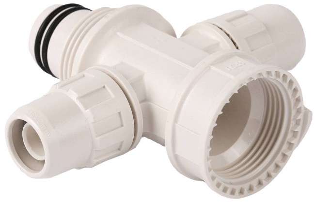 ЗУБР ШиреФит, внутренняя резьба - штуцер с гайкой - штуцер с гайкой - штуцер с гайкой, 20 - 16 мм, сборный крестовой коллектор (51518-20-16-20)