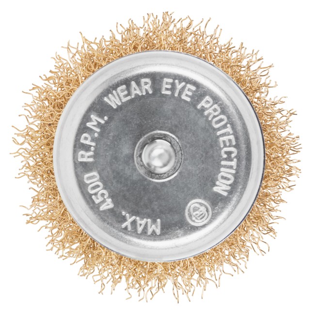 Щетка для дрели, тип "Чашка", латунированная витая проволока 0,3 мм, 65 мм, CUTOP Profi