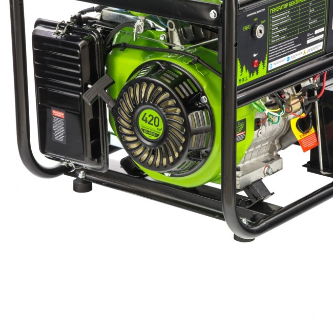 Генератор бензиновый БС-8000Э, 6,6 кВт, 230В, четырехтактный, 25 л, электростартер Сибртех