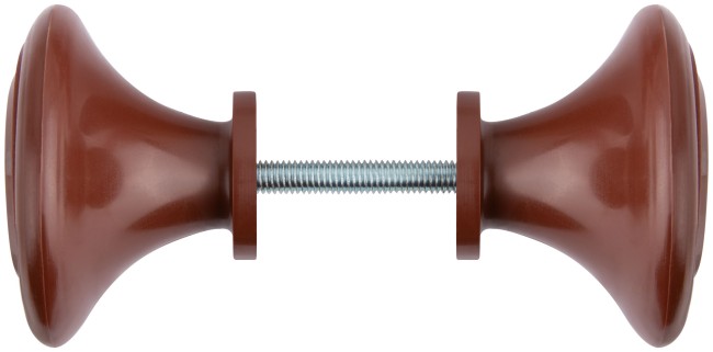 Ручка-кнопка дверная пластиковая коричневая