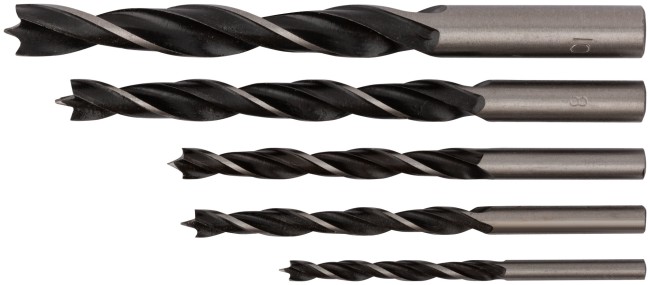 Набор сверл по дереву, ПВХ конверт, 5 шт.(4-5-6-8-10 мм)