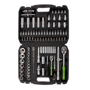 Набор инструмента, 1/2", 1/4", пластиковый кейс, 108 предметов Сибртех Набор инструмента, 1/2", 1/4", пластиковый кейс, 108 предметов Сибртех