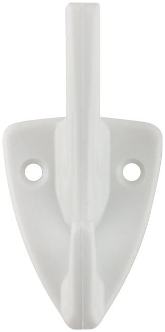 Крючок-вешалка 2-рожковый пластиковый белый