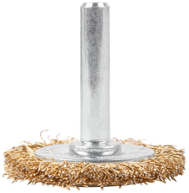 Щетка для дрели, тип "Плоская", латунированная витая проволока 0,3 мм, 38 мм, CUTOP Profi