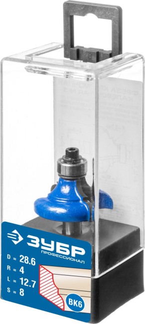 ЗУБР 28.6 x 12.7 мм, радиус 4 мм, фреза кромочная калевочная №3, Профессионал (28703-28.6)