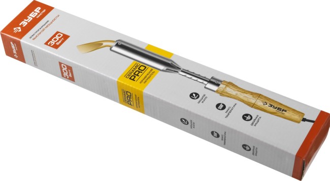 ЗУБР Ceramic PRO, 300 Вт, клин, высокомощный электропаяльник с деревянной рукояткой (55303-300) ЗУБР Ceramic PRO, 300 Вт, клин, высокомощный электропаяльник с деревянной рукояткой (55303-300)