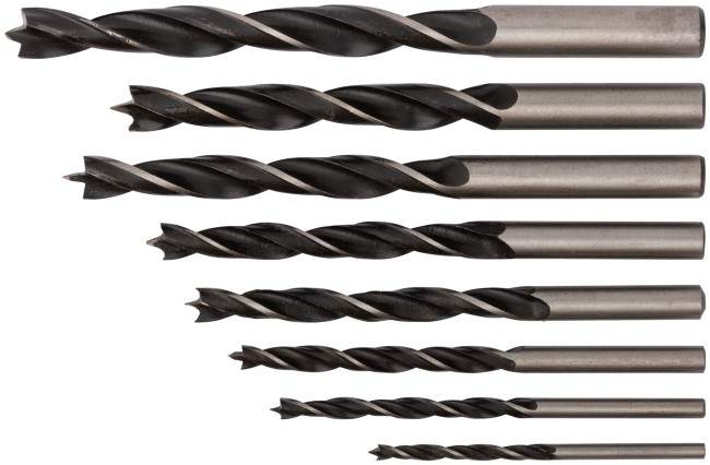 Набор сверл по дереву, ПВХ конверт, 8 шт.(3-4-5-6-7-8-9-10 мм)