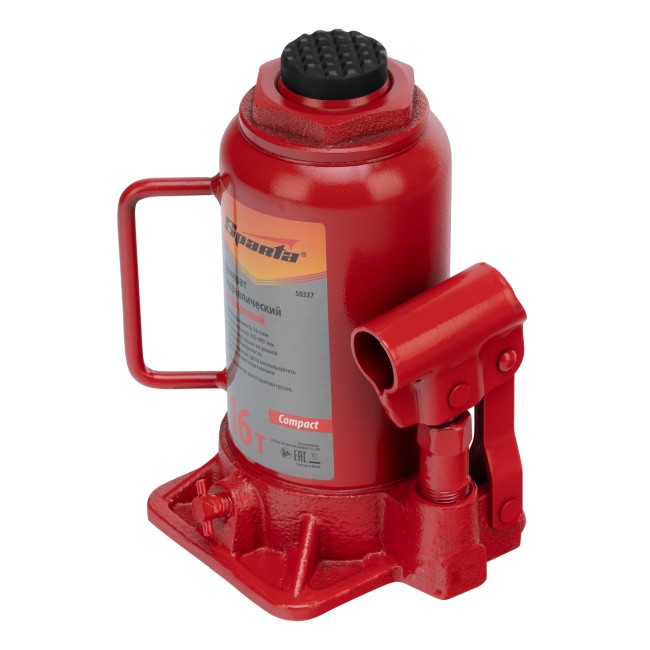 Домкрат гидравлический бутылочный 16 т, h подъема 205-400 мм Sparta Compact Домкрат гидравлический бутылочный 16 т, h подъема 205-400 мм Sparta Compact