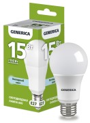 Лампа светодиодная A60 груша 15Вт 230В 6500К E27 | LL-A60-15-230-65-E27-G | GENERICA Лампа светодиодная A60 груша 15Вт 230В 6500К E27 | LL-A60-15-230-65-E27-G | GENERICA