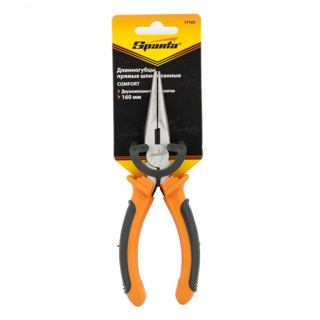 Длинногубцы прямые, Comfort, 200 мм, шлифованные, двухкомпонентные рукоятки Sparta Длинногубцы прямые, Comfort, 200 мм, шлифованные, двухкомпонентные рукоятки Sparta