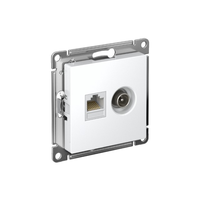 AtlasDesign Белый Розетка 2-ая TV + компьютерная RJ45, кат. 5Е | ATN000189 | SE