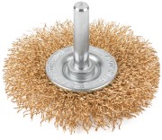 Щетка для дрели, тип "Плоская", латунированная витая проволока 0,3 мм, 65 мм, CUTOP Profi