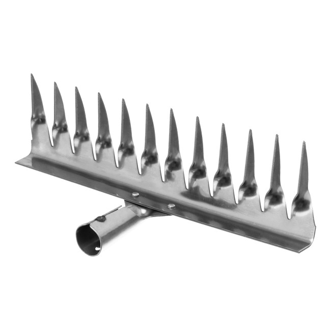 Грабли, нержавеющая сталь, 290 мм, 12 витых зубьев, без черенка, Россия, Сибртех Грабли, нержавеющая сталь, 290 мм, 12 витых зубьев, без черенка, Россия, Сибртех