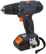 MAX-PRO Дрель-Шуруповерт аккумуляторная 18 В; 0-350/0-1250об/мин; 10мм; 30Нм; 2 батареи (Li-Ion) х1,5Ач; 15+1; 1ч.; регулировка оборотов; резиновые вс MAX-PRO Дрель-Шуруповерт аккумуляторная 18 В; 0-350/0-1250об/мин; 10мм; 30Нм; 2 батареи (Li-Ion) х1,5Ач; 15+1; 1ч.; регулировка оборотов; резиновые вс