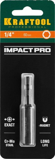 KRAFTOOL 60 мм, магнитный адаптер для бит для ударных шуруповертов (26801-60) KRAFTOOL 60 мм, магнитный адаптер для бит для ударных шуруповертов (26801-60)